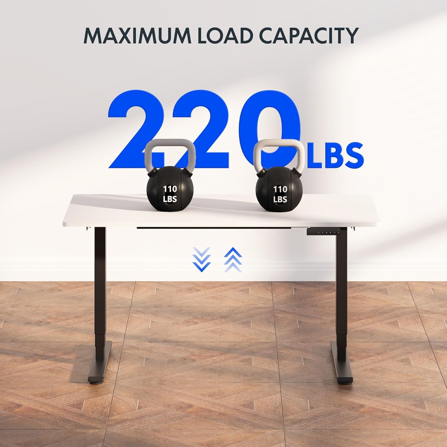 image:imageFLEXISPOT E6 3Stage Dual Motor Electric Standing Desk 55 x 28 Sit Stand Up Desk Holds 220 lbs Adjustable Height wMemory Presets OnePiece Special Walnut Desktop amp Black Frame Ships in 2 BoxesBlack Frame White Top