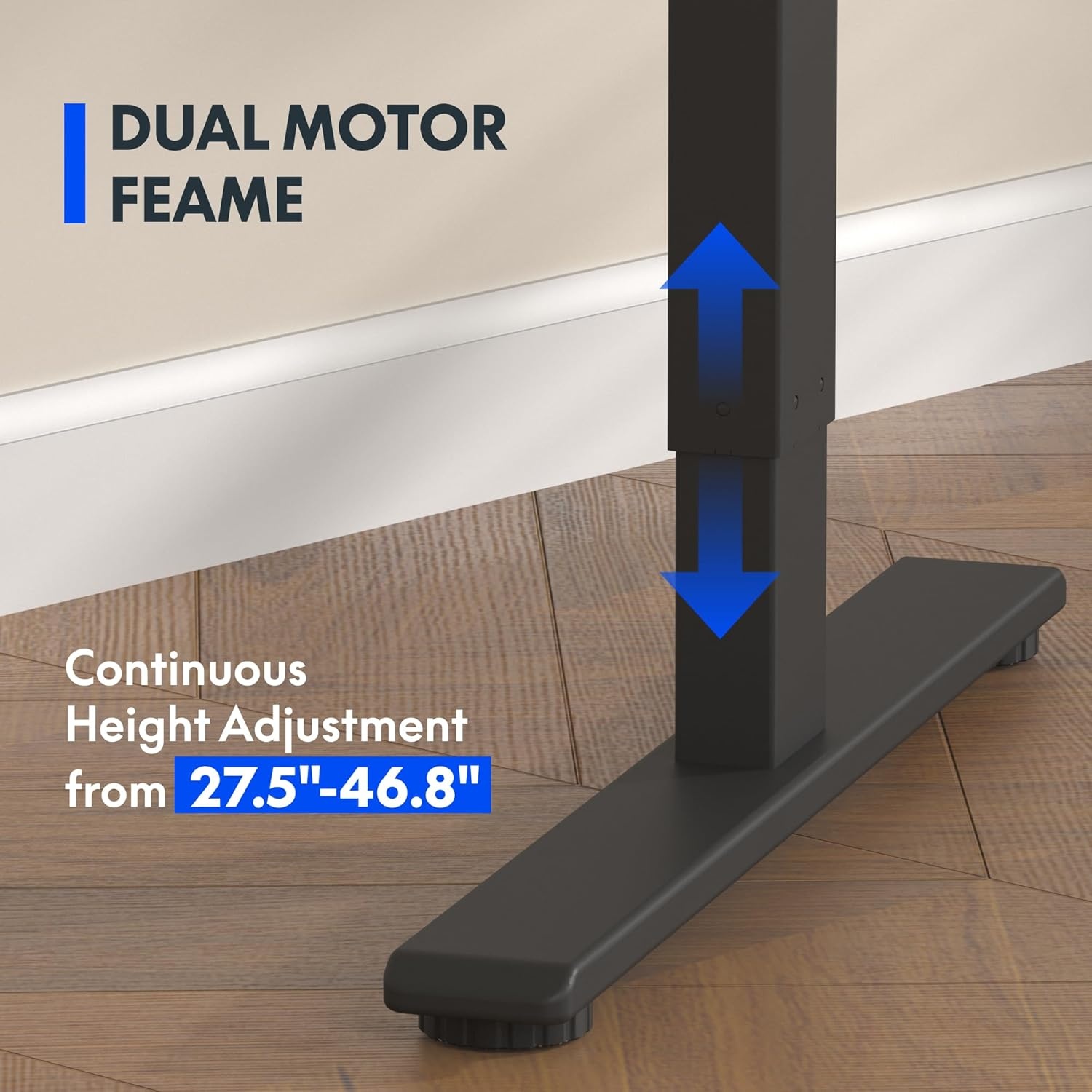 image:imageFLEXISPOT E6 Dual Motor Standing Desk Frame 3 Stages Electric Height Adjustable Stand Up Desk Frame Only WhiteBlack Frame