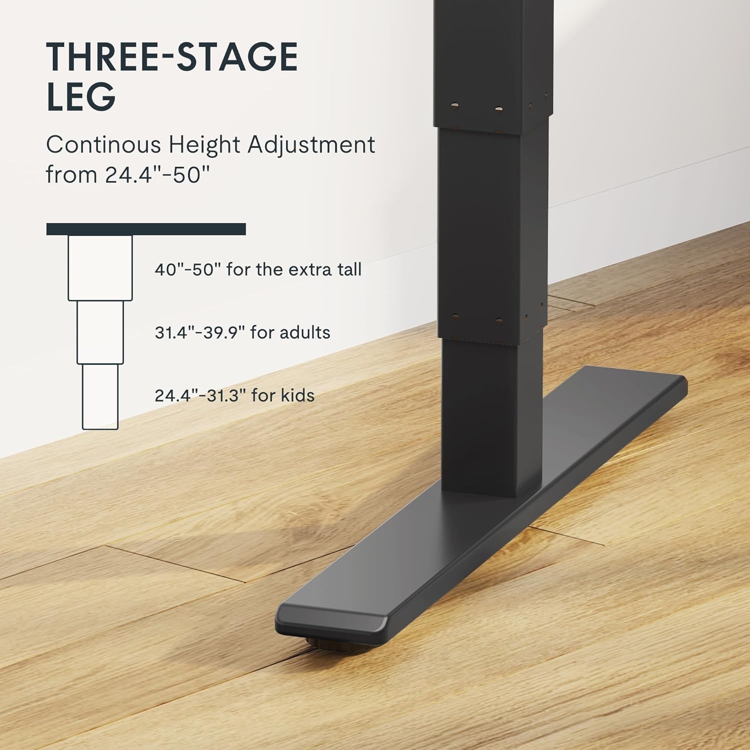 image:imageFLEXISPOT E6 Dual Motor Standing Desk Frame 3 Stages Electric Height Adjustable Stand Up Desk Frame Only WhiteBlack Frame