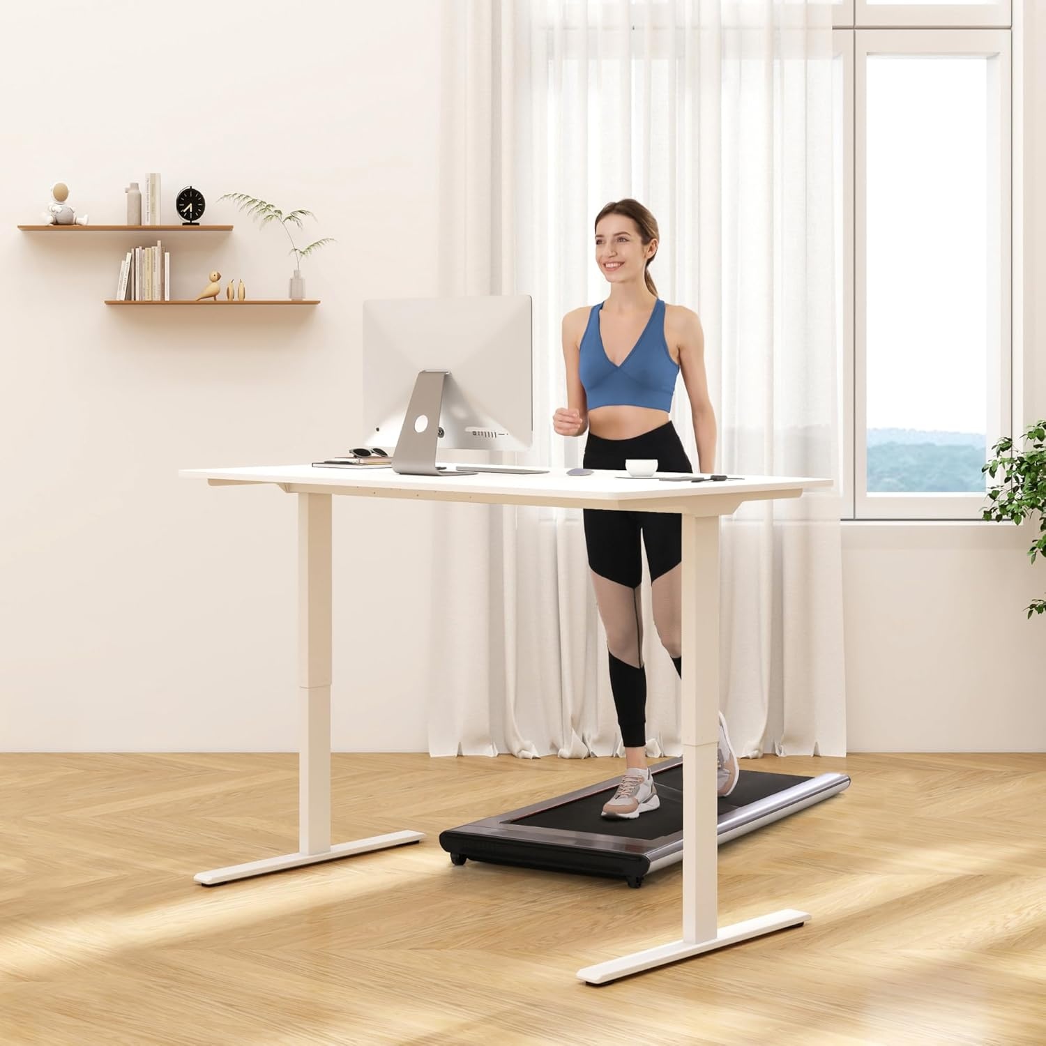 image:imageFLEXISPOT E6 Dual Motor Standing Desk Frame 3 Stages Electric Height Adjustable Stand Up Desk Frame Only WhiteWhite Frame