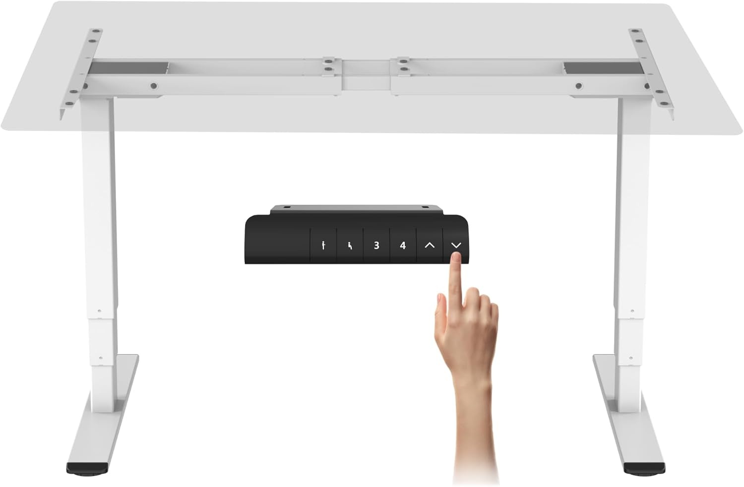 image:imageFLEXISPOT E6 Dual Motor Standing Desk Frame 3 Stages Electric Height Adjustable Stand Up Desk Frame Only WhiteWhite Frame