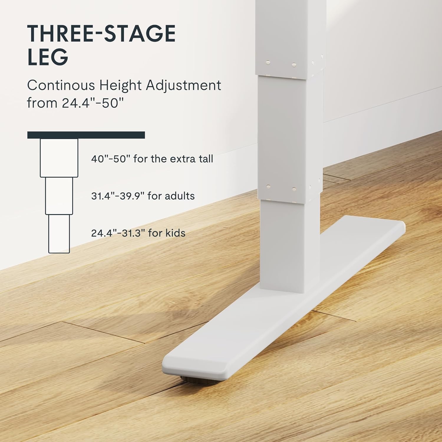 image:imageFLEXISPOT E6 Dual Motor Standing Desk Frame 3 Stages Electric Height Adjustable Stand Up Desk Frame Only WhiteWhite Frame
