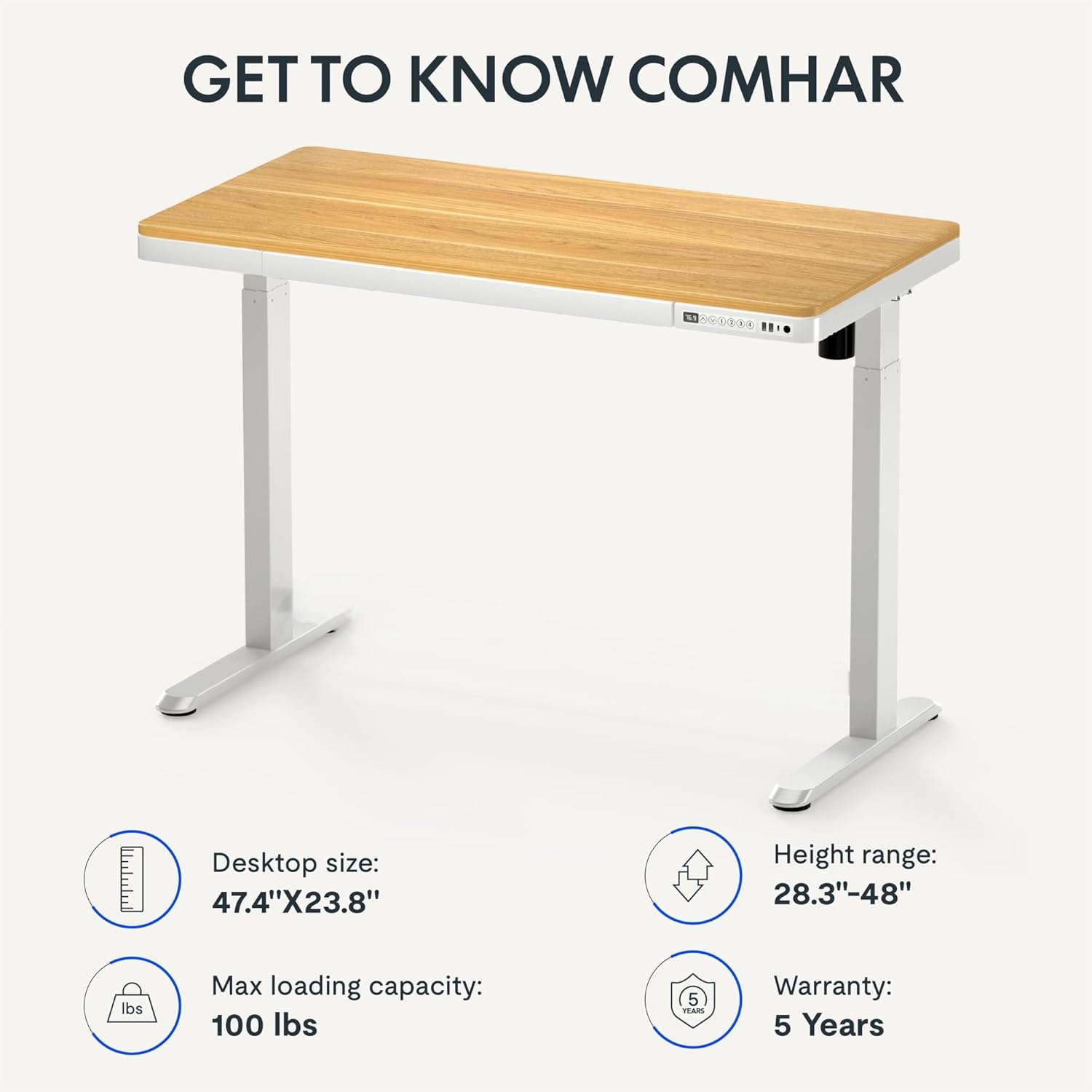 image:imageFLEXISPOT Q8 55 Bamboo Standing Desk Dual Motor 3 Stages Adjustable Height Electric Computer Workstation wWireless Charging Drawer Quick Install 220lbs Capacity Bamboo Tabletop White FrameNaturalWhite