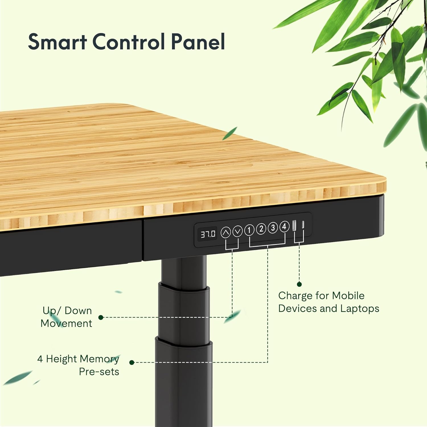 image:imageFLEXISPOT Q8 55 Bamboo Standing Desk Dual Motor 3 Stages Adjustable Height Electric Computer Workstation wWireless Charging Drawer Quick Install 220lbs Capacity Bamboo Tabletop White FrameBambooBlack