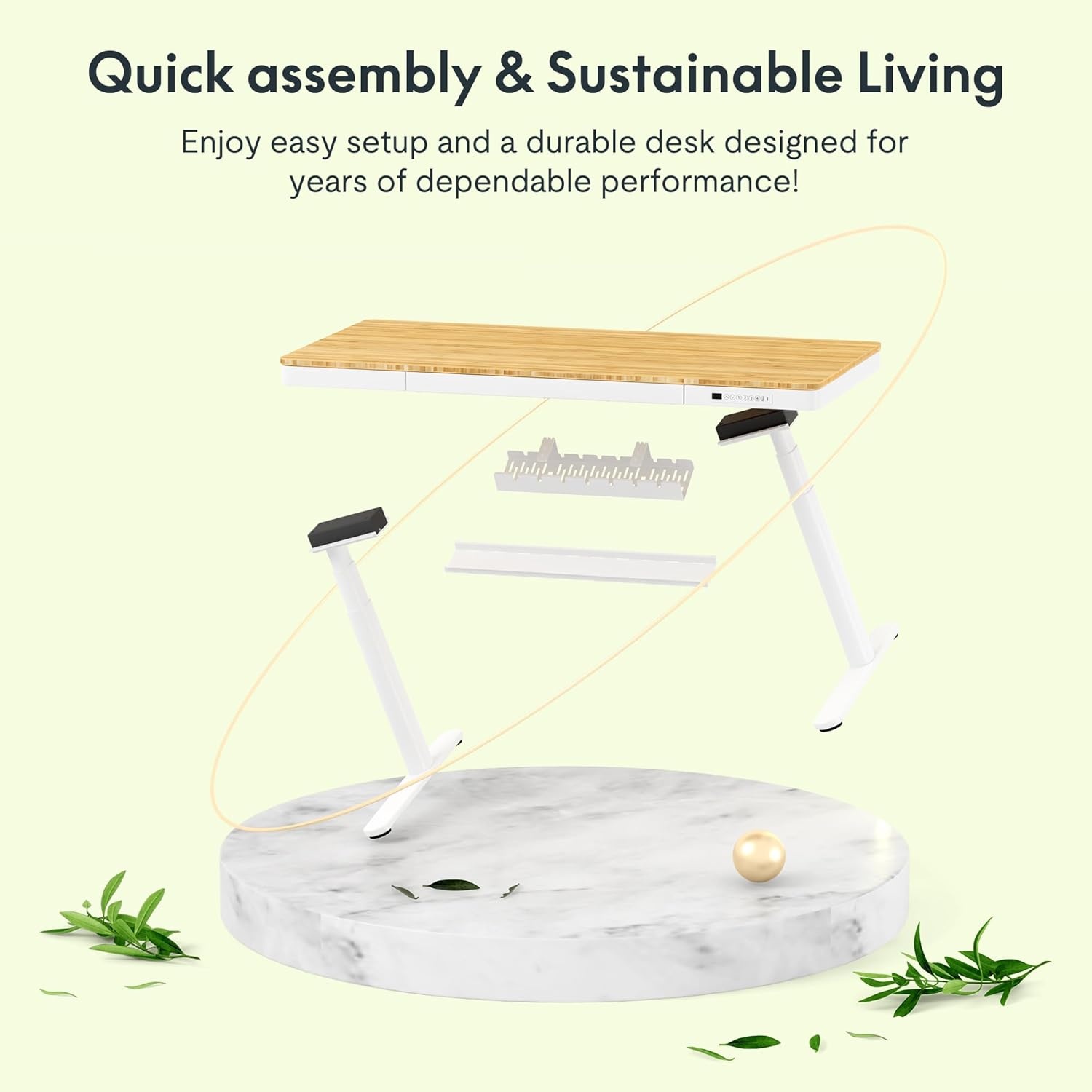 image:imageFLEXISPOT Q8 55 Bamboo Standing Desk Dual Motor 3 Stages Adjustable Height Electric Computer Workstation wWireless Charging Drawer Quick Install 220lbs Capacity Bamboo Tabletop White FrameBambooWhite