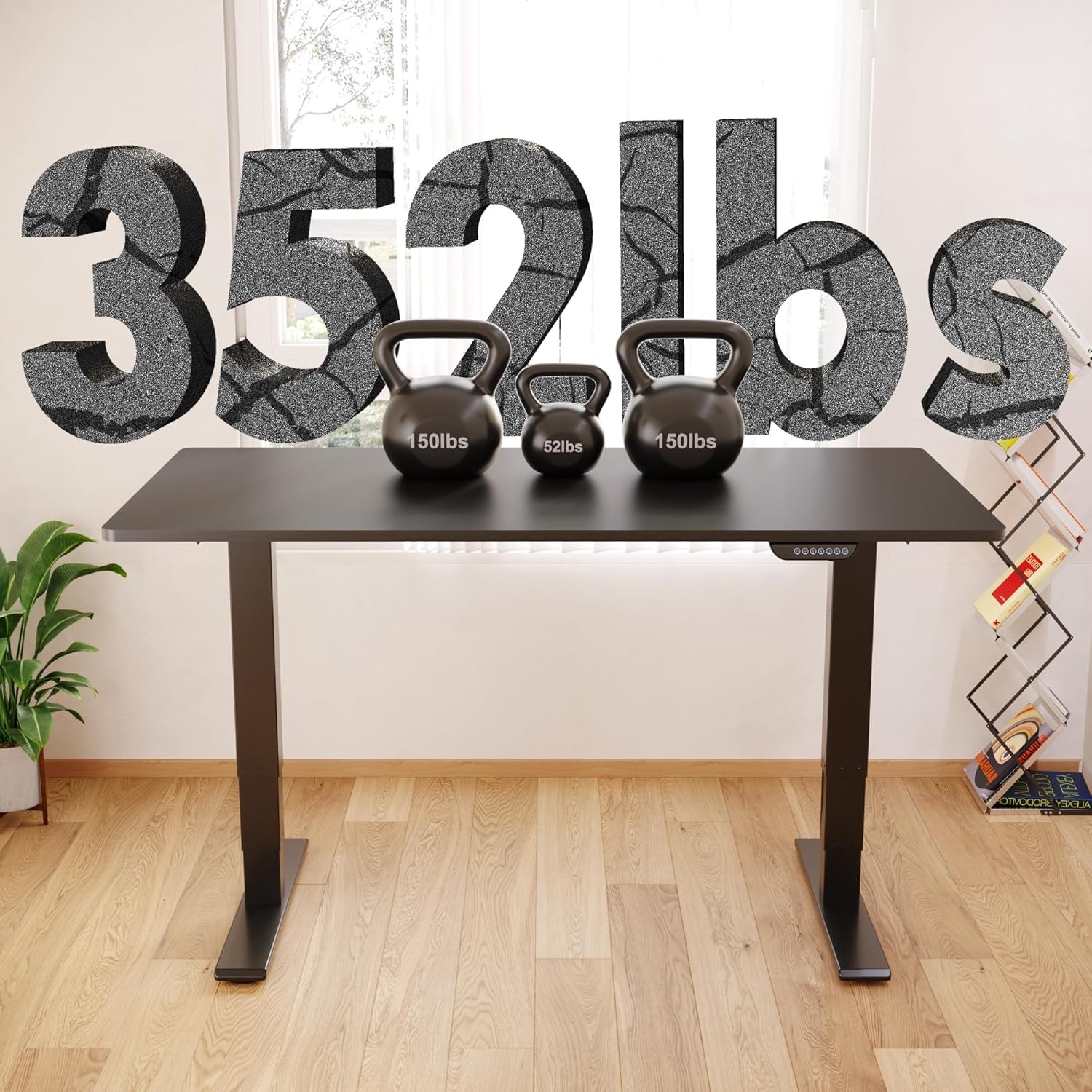 image:imageFLEXISPOT Z8 Luxe Oval Leg Gaming Standing Desk 55x28 in Electric Adjustable Height for MOBA Games Computer Desk for Home Office Gamer with Dual Motors USB Ports Whole Piece Black Frame Black TopBlack E6 Frame Black Top Moba