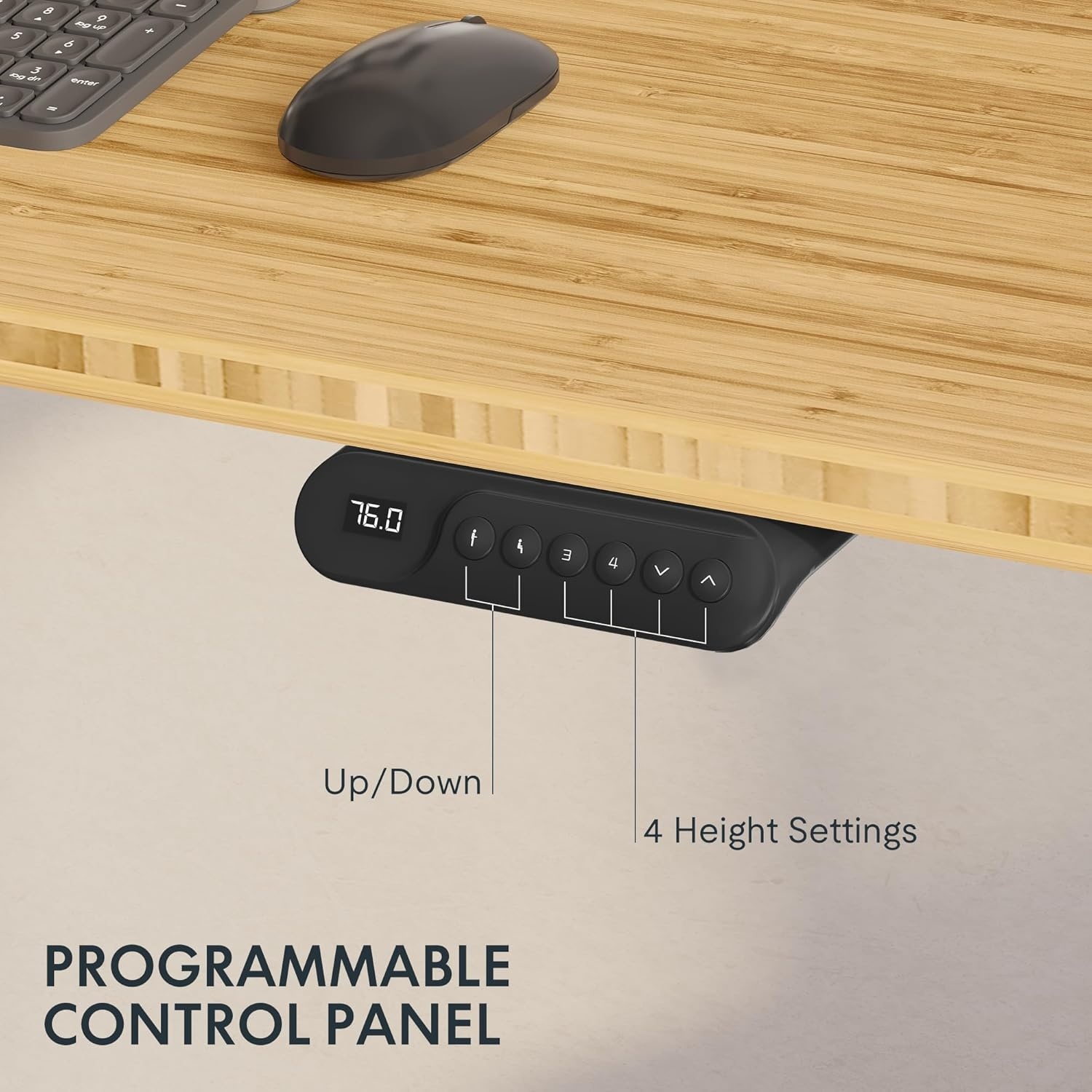 image:imageFlexiSpot E6 Bamboo 3Stage Dual Motor Electric Standing Desk 55 x 28 Sit Stand Up Desk Holds 220 lbs Adjustable Height w Memory Presets Solid Bamboo Desktop amp Black Frame Ships in 2 BoxesWhite Framecurved Top