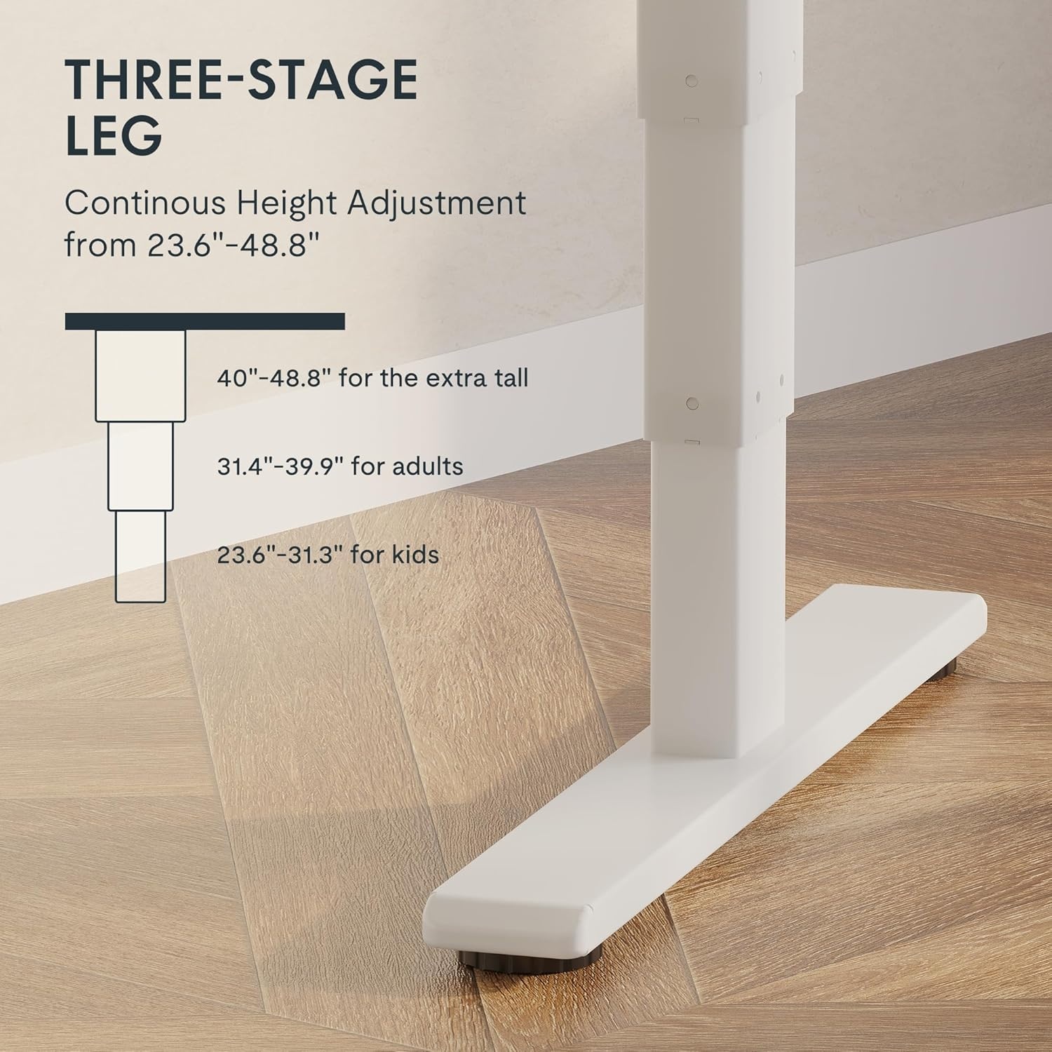 image:imageFlexiSpot E6 Bamboo 3Stage Dual Motor Electric Standing Desk 55 x 28 Sit Stand Up Desk Holds 220 lbs Adjustable Height w Memory Presets Solid Bamboo Desktop amp Black Frame Ships in 2 BoxesWhite Frametop
