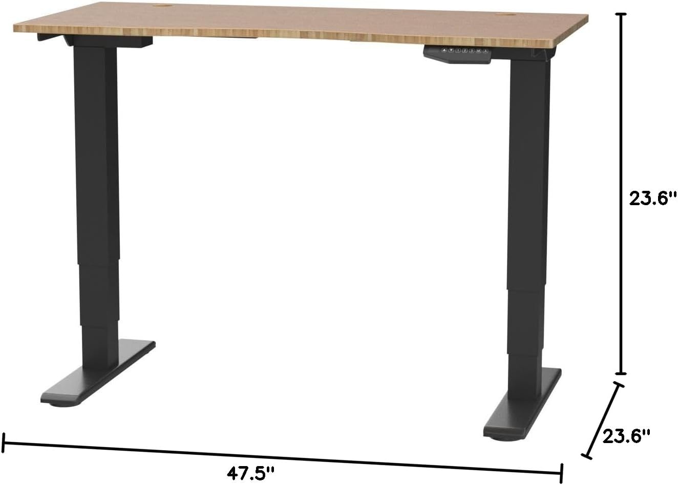 image:imageFlexiSpot E6 Bamboo 3Stage Dual Motor Electric Standing Desk 55 x 28 Sit Stand Up Desk Holds 220 lbs Adjustable Height w Memory Presets Solid Bamboo Desktop amp Black Frame Ships in 2 BoxesBlack Framecurved Top