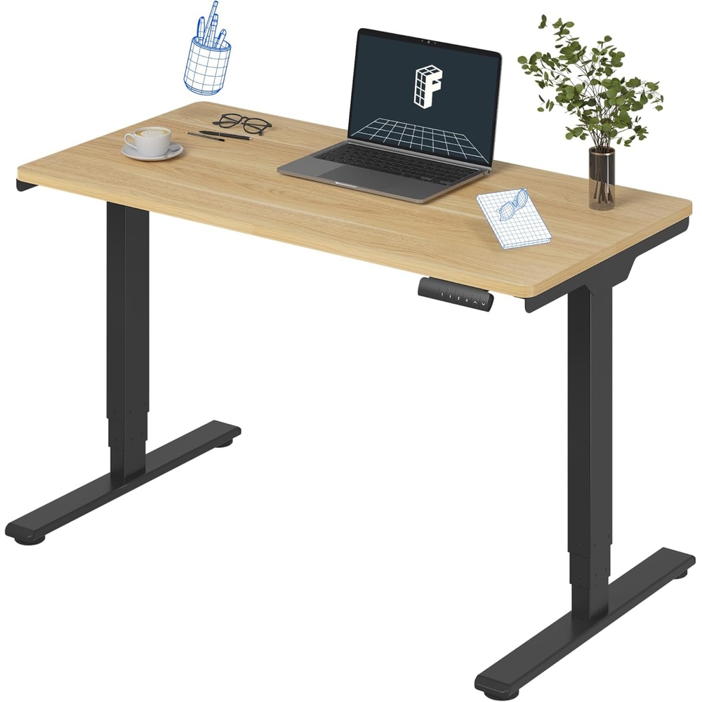 image:imageFLEXISPOT E6 3Stage Dual Motor Electric Standing Desk 55 x 28 Sit Stand Up Desk Holds 220 lbs Adjustable Height wMemory Presets OnePiece Special Walnut Desktop amp Black Frame Ships in 2 BoxesBlack Frame Maple Top