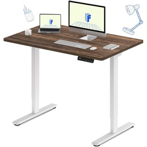 image:imageFLEXISPOT E3 Dual Motor Electric Standing Desk 48 x 24 Sit Stand Up Desk Holds 220 lbs Adjustable Height wMemory Presets OnePiece Black Desktop amp Black Frame Ships in 2 BoxesWhite Frame  Brown Wood Grain Top