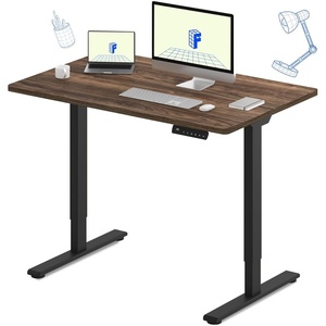 image:imageFLEXISPOT E3 Dual Motor Electric Standing Desk 48 x 24 Sit Stand Up Desk Holds 220 lbs Adjustable Height wMemory Presets OnePiece Black Desktop amp Black Frame Ships in 2 BoxesBlack Frame  Brown Wood Grain Top