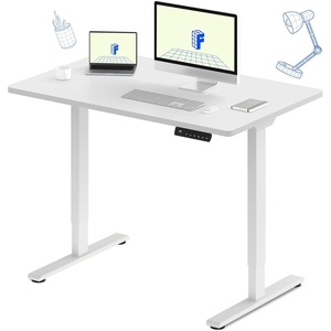 image:imageFLEXISPOT E3 Dual Motor Electric Standing Desk 48 x 24 Sit Stand Up Desk Holds 220 lbs Adjustable Height wMemory Presets OnePiece Black Desktop amp Black Frame Ships in 2 BoxesWhite Frame  White Top
