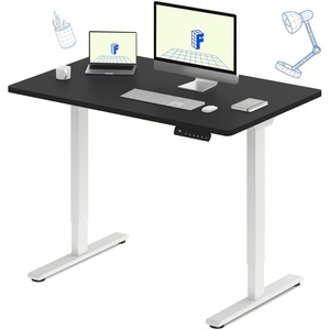 image:imageFLEXISPOT E3 Dual Motor Electric Standing Desk 48 x 24 Sit Stand Up Desk Holds 220 lbs Adjustable Height wMemory Presets OnePiece Black Desktop amp Black Frame Ships in 2 BoxesWhite Frame  Black Top