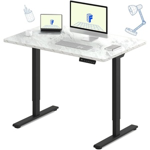 image:imageFLEXISPOT E3 Dual Motor Electric Standing Desk 48 x 24 Sit Stand Up Desk Holds 220 lbs Adjustable Height wMemory Presets OnePiece Black Desktop amp Black Frame Ships in 2 BoxesBlack Frame  Marble Grey Top