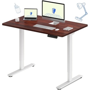 image:imageFLEXISPOT E3 Dual Motor Electric Standing Desk 48 x 24 Sit Stand Up Desk Holds 220 lbs Adjustable Height wMemory Presets OnePiece Black Desktop amp Black Frame Ships in 2 BoxesWhite Frame  Mahogany Top