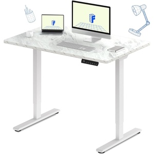 image:imageFLEXISPOT E3 Dual Motor Electric Standing Desk 48 x 24 Sit Stand Up Desk Holds 220 lbs Adjustable Height wMemory Presets OnePiece Black Desktop amp Black Frame Ships in 2 BoxesWhite Frame  Marble Grey Top