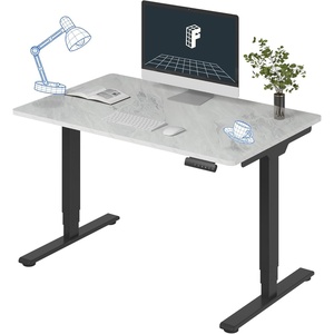 image:imageFLEXISPOT E6 3Stage Dual Motor Electric Standing Desk 55 x 28 Sit Stand Up Desk Holds 220 lbs Adjustable Height wMemory Presets OnePiece Special Walnut Desktop amp Black Frame Ships in 2 BoxesBlack Frame  Marble Grey Top