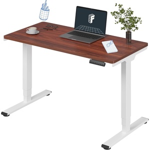 image:imageFLEXISPOT E6 3Stage Dual Motor Electric Standing Desk 55 x 28 Sit Stand Up Desk Holds 220 lbs Adjustable Height wMemory Presets OnePiece Special Walnut Desktop amp Black Frame Ships in 2 BoxesWhite Frame  Mahogany Top