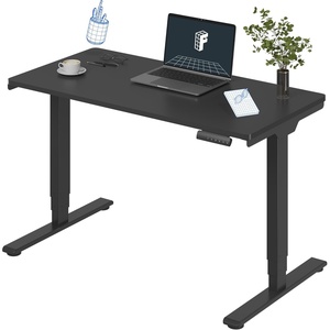 image:imageFLEXISPOT E6 3Stage Dual Motor Electric Standing Desk 55 x 28 Sit Stand Up Desk Holds 220 lbs Adjustable Height wMemory Presets OnePiece Special Walnut Desktop amp Black Frame Ships in 2 BoxesBlack Frame  Black Top