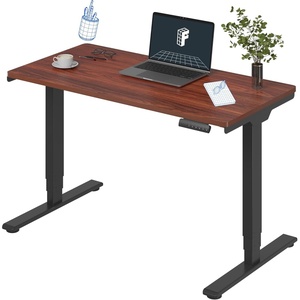 image:imageFLEXISPOT E6 3Stage Dual Motor Electric Standing Desk 55 x 28 Sit Stand Up Desk Holds 220 lbs Adjustable Height wMemory Presets OnePiece Special Walnut Desktop amp Black Frame Ships in 2 BoxesBlack Frame  Mahogany Top