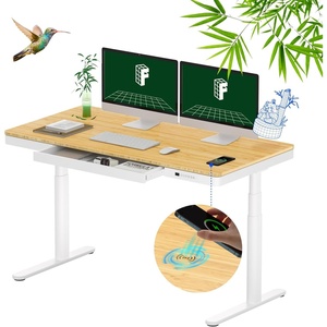 image:imageFLEXISPOT Q8 55 Bamboo Standing Desk Dual Motor 3 Stages Adjustable Height Electric Computer Workstation wWireless Charging Drawer Quick Install 220lbs Capacity Bamboo Tabletop  White FrameBambooWhite