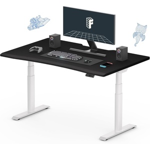 image:imageFLEXISPOT Z8 Luxe Oval Leg Gaming Standing Desk 55x28 in Electric Adjustable Height for MOBA Games Computer Desk for Home Office Gamer with Dual Motors USB Ports Whole Piece Black Frame  Black TopWhite E8 Frame  Black Top Fps