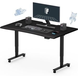 image:imageFLEXISPOT Z8 Luxe Oval Leg Gaming Standing Desk 55x28 in Electric Adjustable Height for MOBA Games Computer Desk for Home Office Gamer with Dual Motors USB Ports Whole Piece Black Frame  Black TopBlack E6 Frame  Black Top Fps