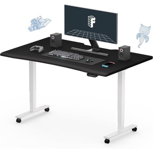 image:imageFLEXISPOT Z8 Luxe Oval Leg Gaming Standing Desk 55x28 in Electric Adjustable Height for MOBA Games Computer Desk for Home Office Gamer with Dual Motors USB Ports Whole Piece Black Frame  Black TopWhite E6 Frame  Black Top Fps