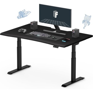 image:imageFLEXISPOT Z8 Luxe Oval Leg Gaming Standing Desk 55x28 in Electric Adjustable Height for MOBA Games Computer Desk for Home Office Gamer with Dual Motors USB Ports Whole Piece Black Frame  Black TopBlack E8 Frame  Black Top Fps