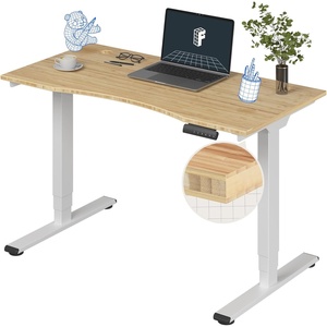 image:imageFlexiSpot E6 Bamboo 3Stage Dual Motor Electric Standing Desk 55 x 28 Sit Stand Up Desk Holds 220 lbs Adjustable Height w Memory Presets Solid Bamboo Desktop amp Black Frame Ships in 2 BoxesWhite Framecurved Top