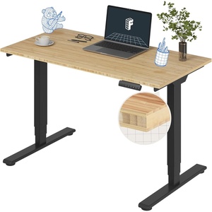 image:imageFlexiSpot E6 Bamboo 3Stage Dual Motor Electric Standing Desk 55 x 28 Sit Stand Up Desk Holds 220 lbs Adjustable Height w Memory Presets Solid Bamboo Desktop amp Black Frame Ships in 2 BoxesBlack Frame  Rectangular Top