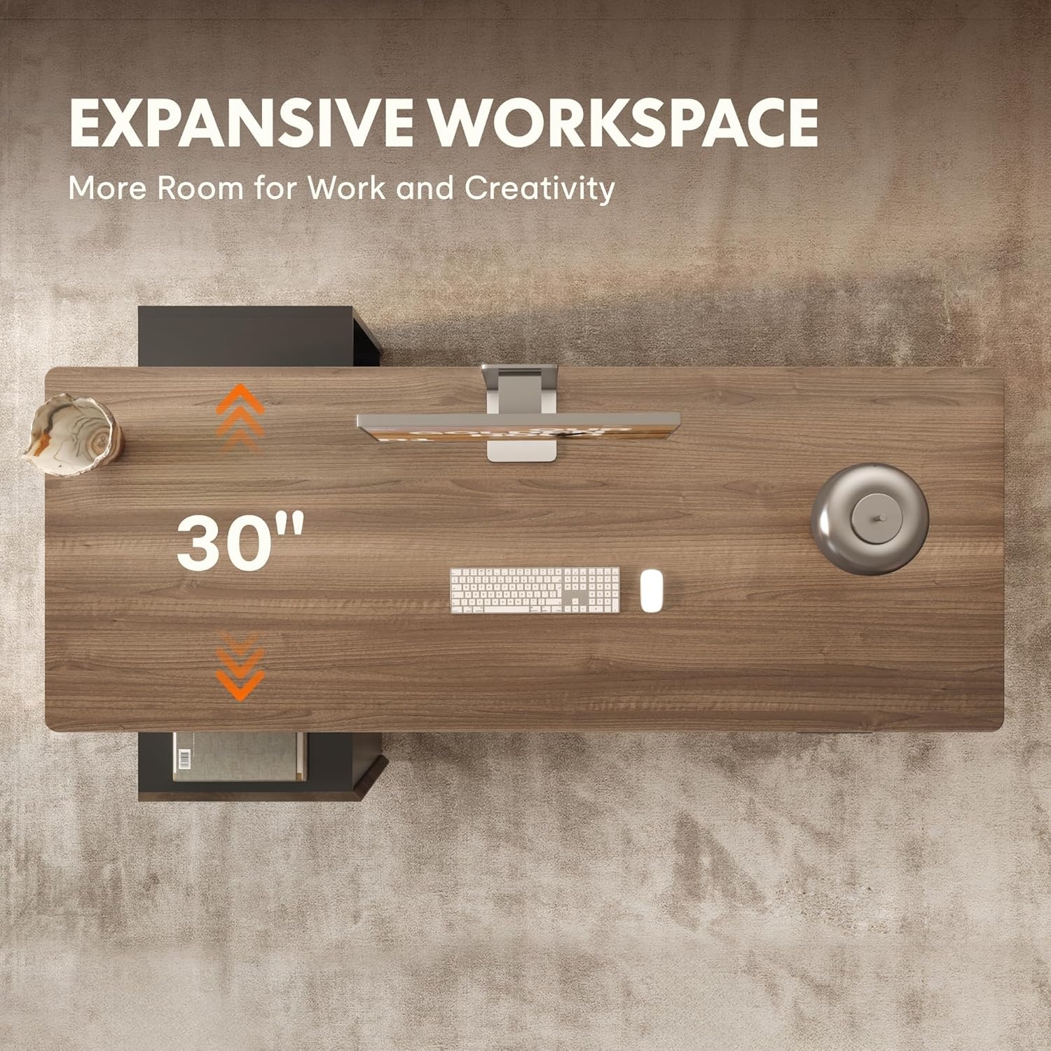 image:imageFLEXISPOT 60 Executive Standing Desk with Drawers amp CPU Holder Dual Motor Height Adjustable Desk 222 LBS Capacity 1 Thick Desktop Home Office Workstation Black Walnut 3 PackagesBlack Walnut