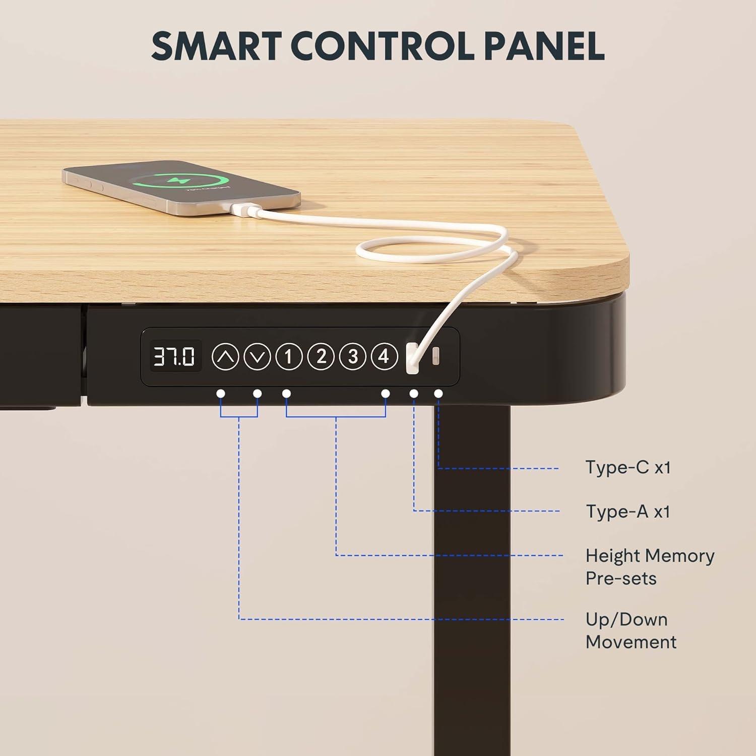 image:imageFLEXISPOT Comhar Electric Pure Glass Standing Desk with Drawer Desktop amp USB Charge Ports 48 Ergonomic Height Adjustable Sit to Stand Desk for Home Office White GlassWood