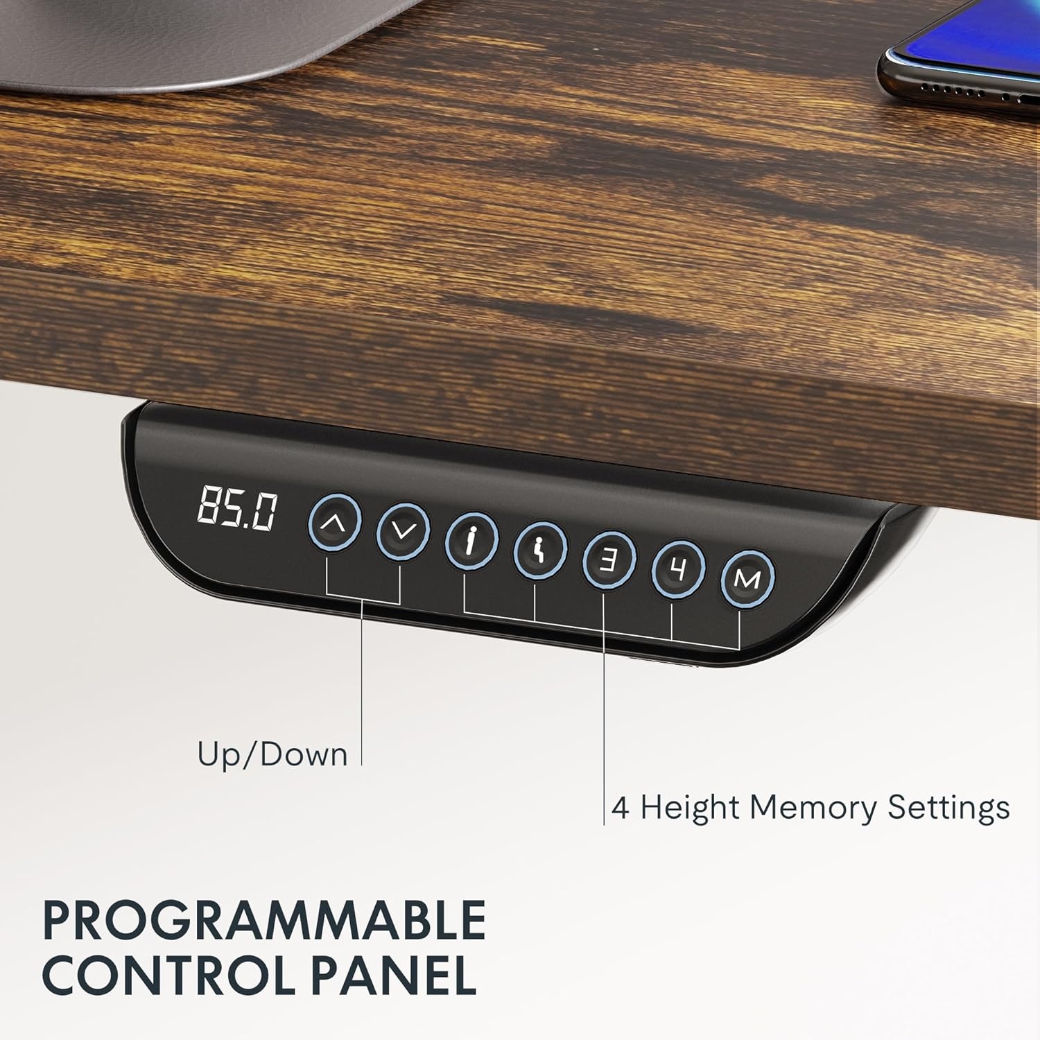 image:imageFLEXISPOT E6 MAX Bamboo Dual Motor 48x24 Inch 3Stage Heavy Duty Standing Desk 330lbs Weight Capacity Height Adjustable Desk wCable Management amp Wheels Solid Bamboo Desktop Black FrameBlack Frame Special Walnut Top