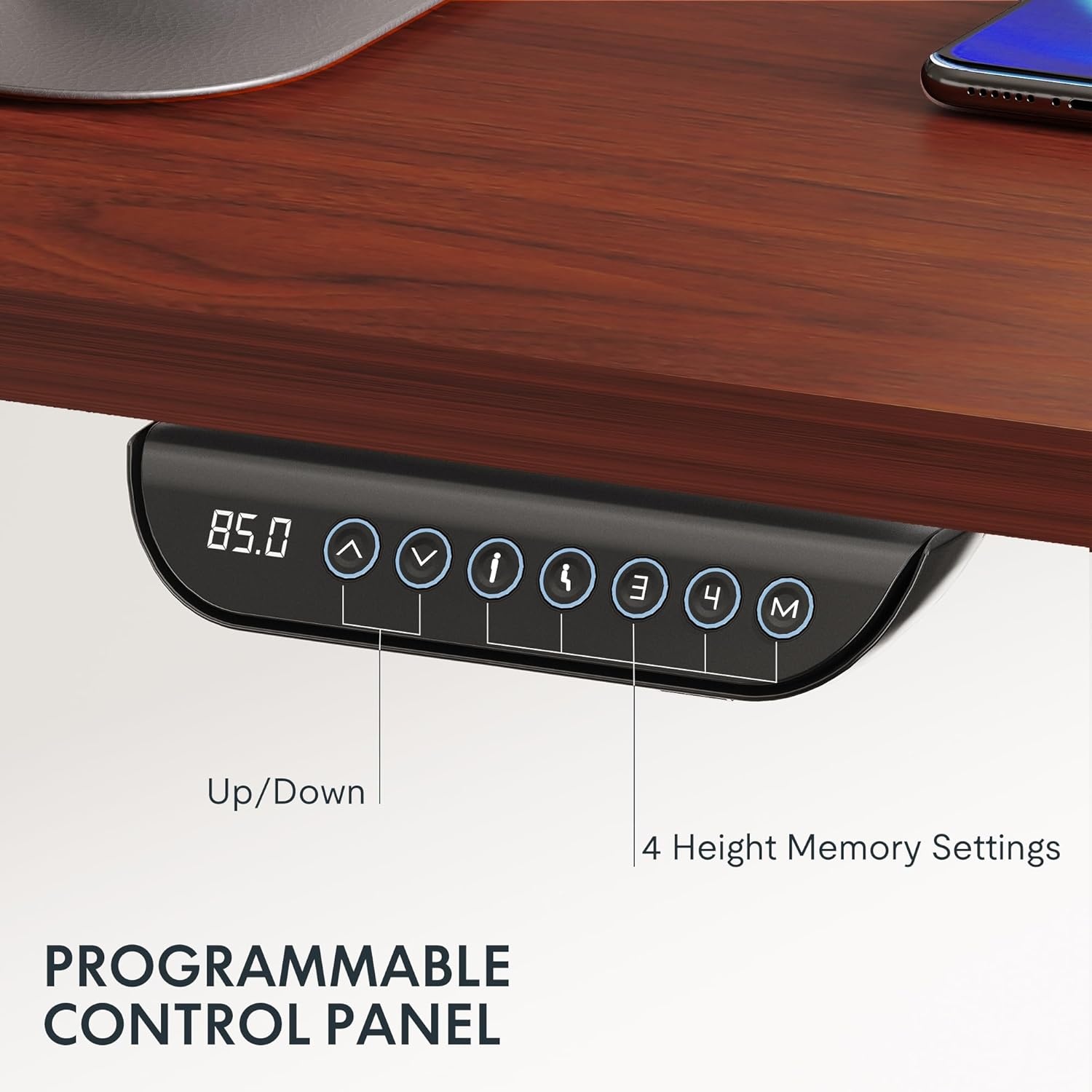 image:imageFLEXISPOT E6 MAX Woodix Acacia Solid Wood 60x30 Dual Motor Heavy Duty Standing Desk 330lbs Capacity 3Stage Height Adjustable Desk wCable Management amp WheelsNatural Acacia Wood White FrameBlack Frame Mahogany Top