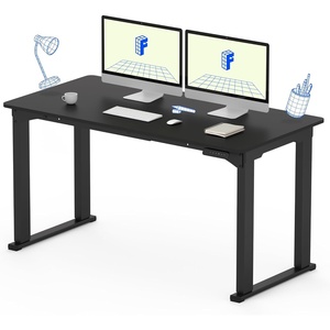 image:imageFLEXISPOT 63x32 in 4Leg Standing Desk with Storage Electric Adjustable Height with 3 Drawers amp Shelving Home Office Workstation Black  Special Walnut TopBlack Frame  Black Top