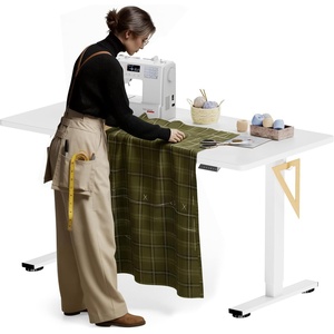 image:imageFLEXISPOT Electric Adjustable Workbench 55x28 Inches Ergonomic Worktable with Drawer for Garage Workshop Office and Home Spacious Desktop for Woodworking Sewing and Crafts White 3 Packages5528 White