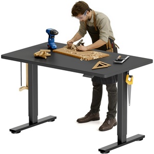 image:imageFLEXISPOT Electric Adjustable Workbench 55x28 Inches Ergonomic Worktable with Drawer for Garage Workshop Office and Home Spacious Desktop for Woodworking Sewing and Crafts White 3 Packages4830 Black
