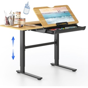 image:imageFLEXISPOT Electric Drafting Table Adjustable Height 472x236 Standing Drawing Desk Extendable Top Craft Workstation wTilting Tabletop Storage Drawer for Study Office Studio Art Adult amp Kid