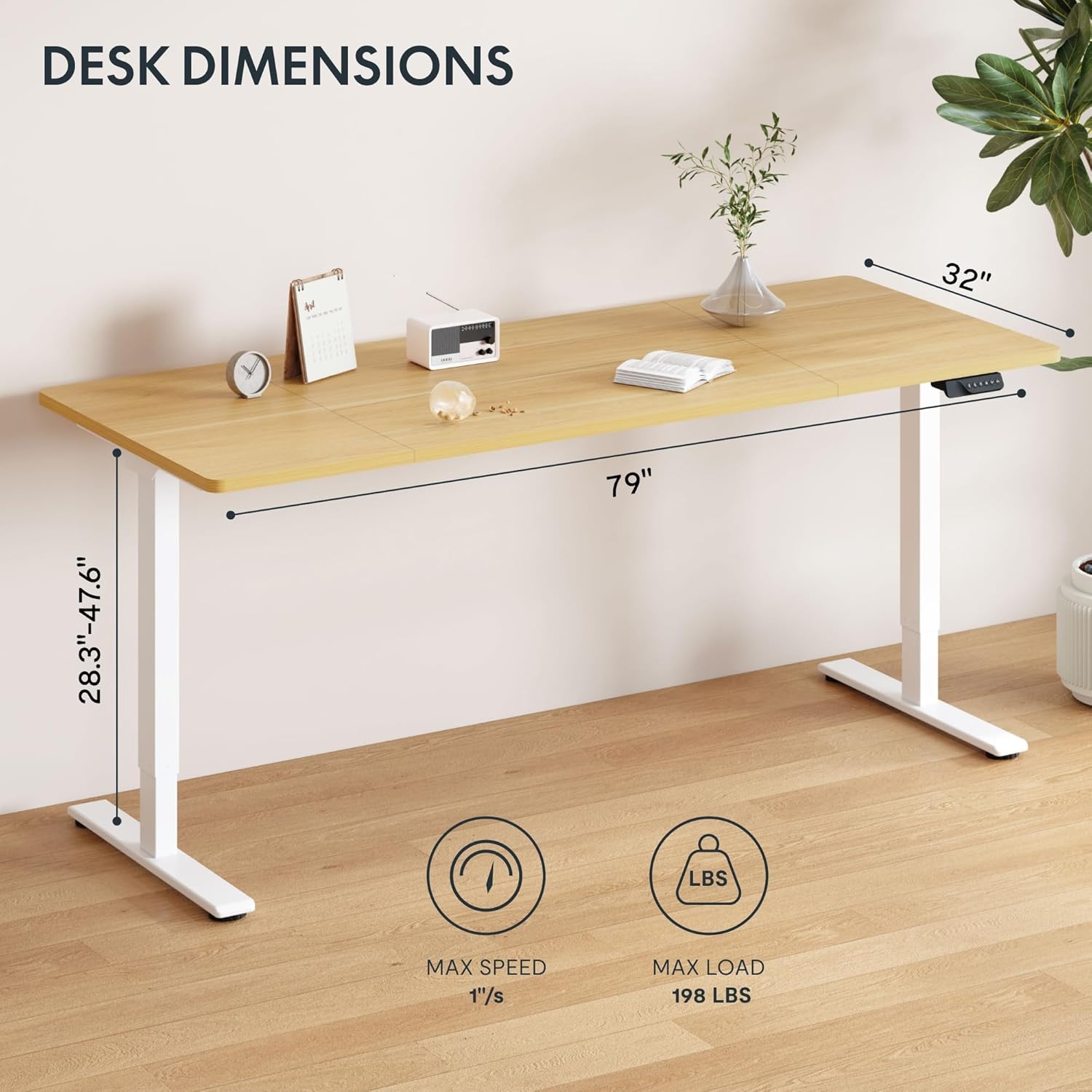 image:imageFLEXISPOT 71x32 Inch Electric Large Standing Desk for Home amp Office Spacious Splice Board Desk with Cable Management amp Organizer Cup Holder amp Hook BlackMaple