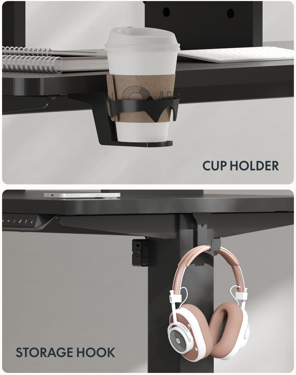 image:imageFLEXISPOT 71x32 Inch Electric Large Standing Desk for Home amp Office Spacious Splice Board Desk with Cable Management amp Organizer Cup Holder amp Hook BlackBlack