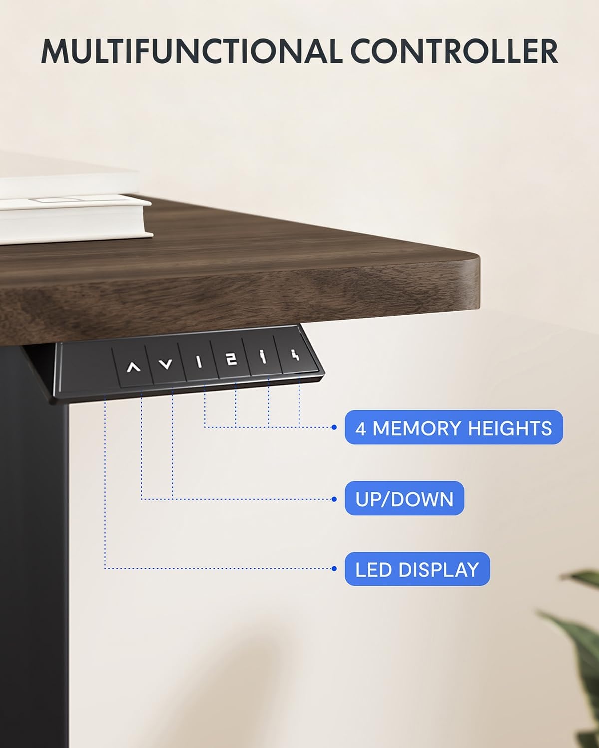 image:imageFLEXISPOT 71x32 Inch Electric Large Standing Desk for Home amp Office Spacious Splice Board Desk with Cable Management amp Organizer Cup Holder amp Hook BlackBlack Walnut