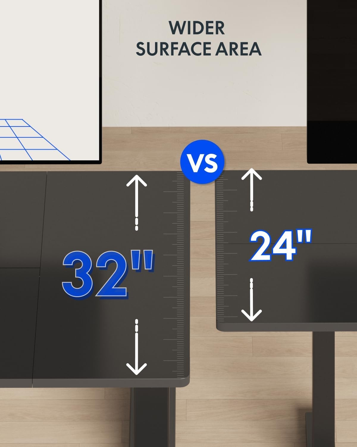 image:imageFLEXISPOT 71x32 Inch Electric Large Standing Desk for Home amp Office Spacious Splice Board Desk with Cable Management amp Organizer Cup Holder amp Hook BlackBlack