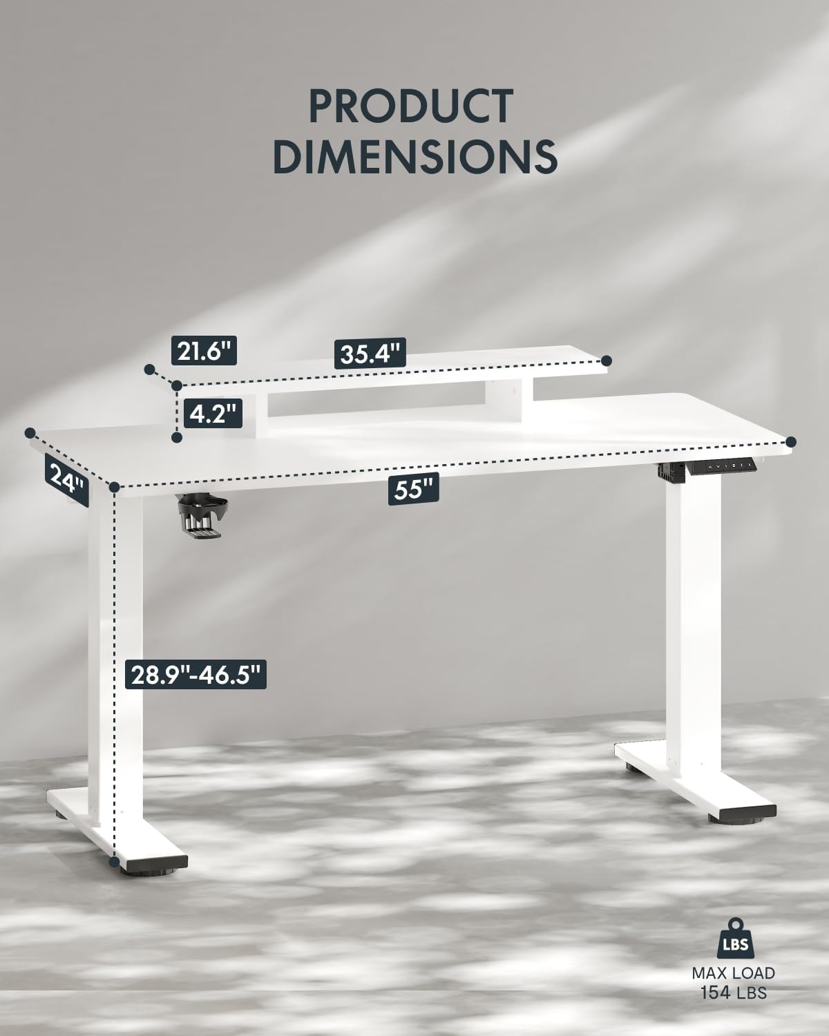 image:imageFLEXISPOT 71x32 Inch Electric Large Standing Desk for Home amp Office Spacious Splice Board Desk with Cable Management amp Organizer Cup Holder amp Hook BlackWhite Riser