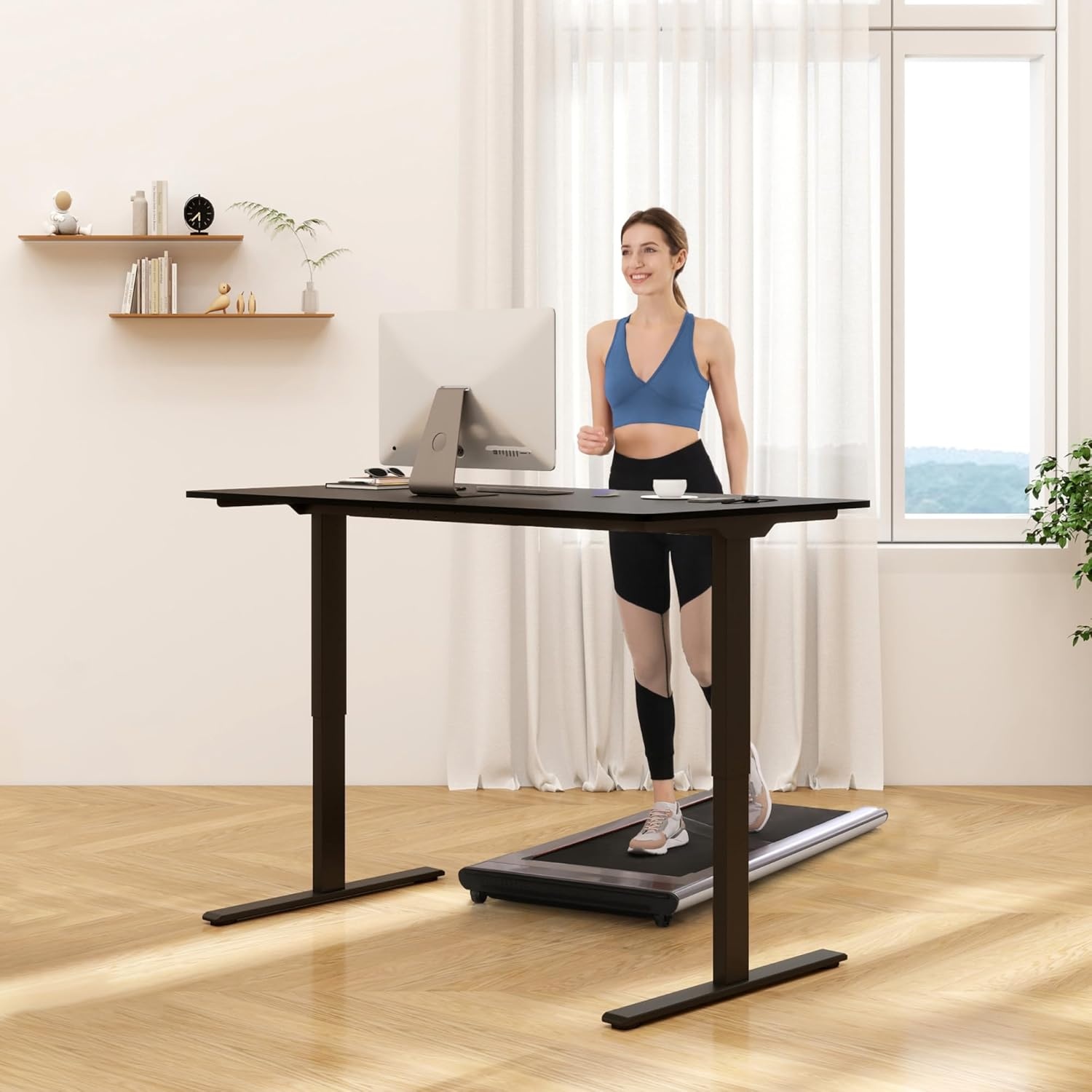 image:imageFLEXISPOT 71x32 Inch Electric Large Standing Desk for Home amp Office Spacious Splice Board Desk with Cable Management amp Organizer Cup Holder amp Hook BlackBlack