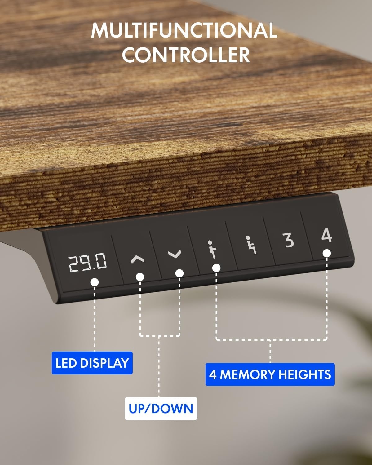 image:imageFLEXISPOT 71x32 Inch Electric Large Standing Desk for Home amp Office Spacious Splice Board Desk with Cable Management amp Organizer Cup Holder amp Hook BlackRustic Riser