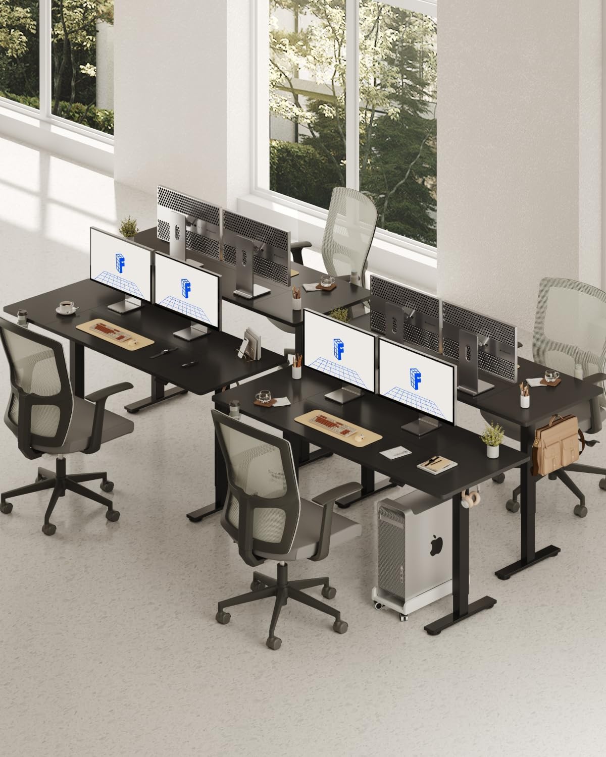 image:imageFLEXISPOT 71x32 Inch Electric Large Standing Desk for Home amp Office Spacious Splice Board Desk with Cable Management amp Organizer Cup Holder amp Hook BlackBlack