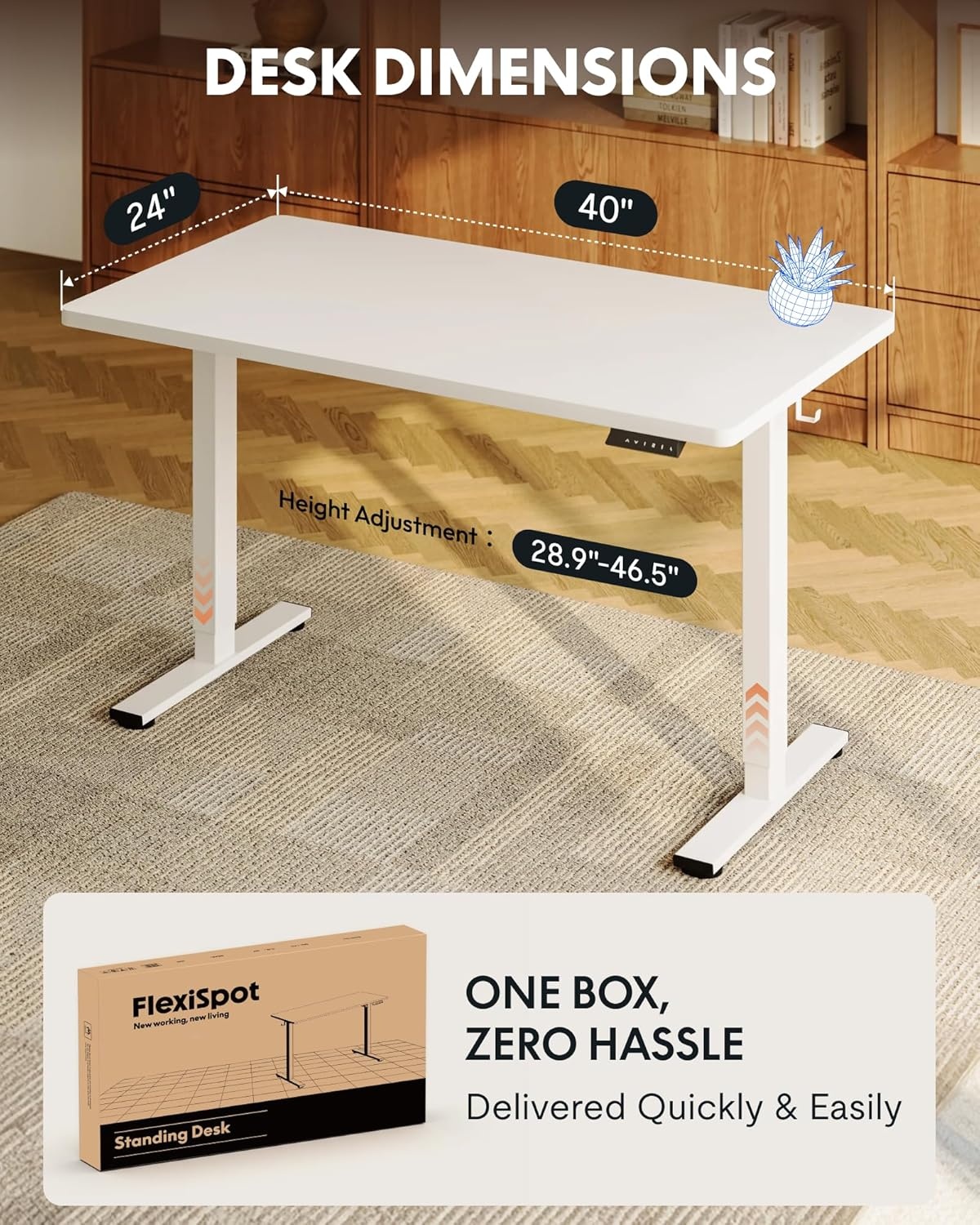 image:imageFLEXISPOT EN1 OnePiece Standing Desk 48x24 Seamless Desktop Electric Height Adjustable Desk for Home Office MultiMonitor Setups amp Easy Assembly MapleWhite