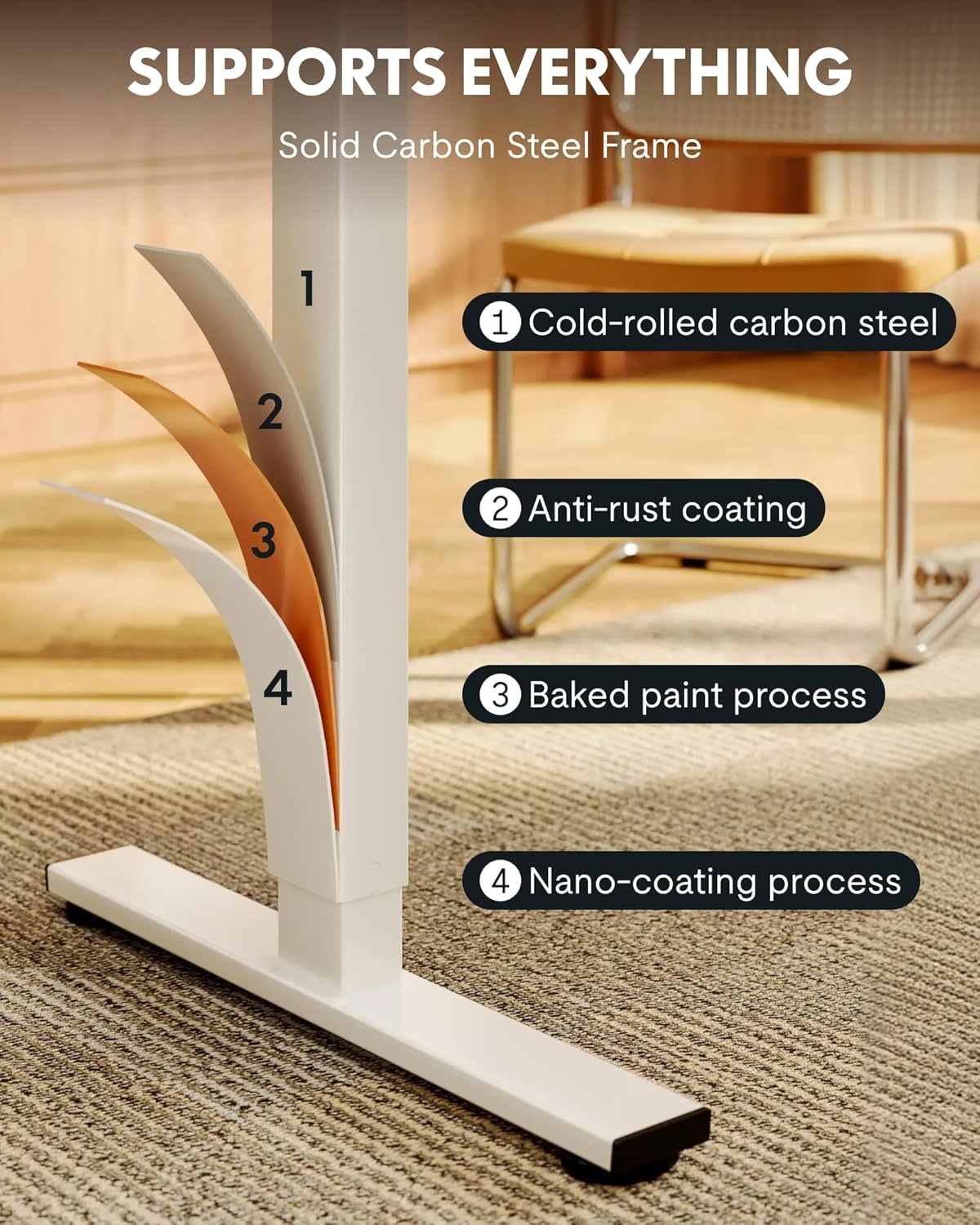 image:imageFLEXISPOT EN1 OnePiece Standing Desk 48x24 Seamless Desktop Electric Height Adjustable Desk for Home Office MultiMonitor Setups amp Easy Assembly MapleBlack Walnut